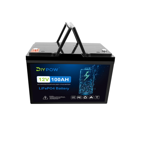 Diypow 12V 100AH Deep Cycle LiFePO4 Battery Pack | 1.28kWh & 1.28kW